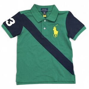 Polo Ralph Lauren Polo Shirt 3T Toddler Blue Green Big Pony Logo Embroidered